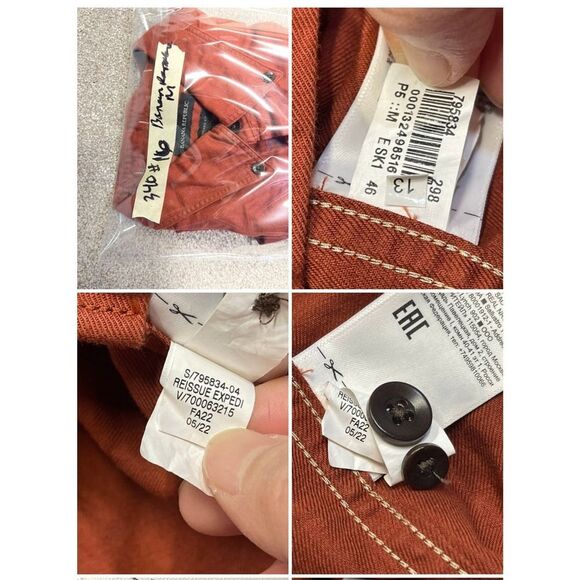 Banana Republic mens standard fit button up shirt sz medium orange linen blend - Picture 9 of 12